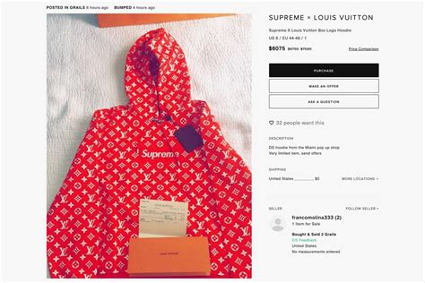supreme louis vuitton resell prices